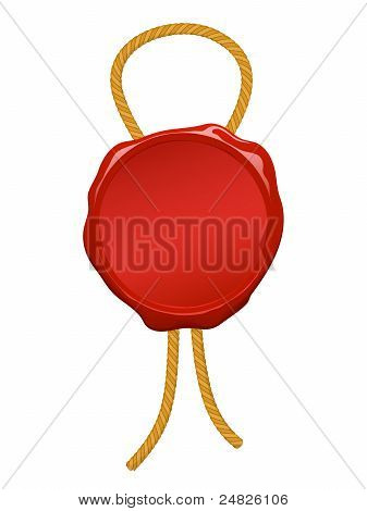 Rote leere Siegel mit string