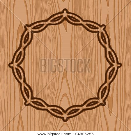 Kranz mit Dornen Marke Holzmuster Hintergrund