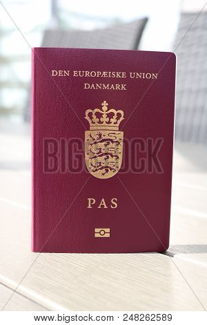 Official Danish Citizen Passport. Passport Is Esential  For Id When Traveling.