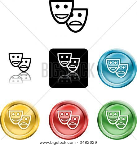 양식 화 된 코미디와 Tradgedy 마스크