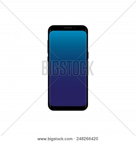 New Version Of Smartphone With Blank Screen Vector Illustration. Frameless Display Smartphone.