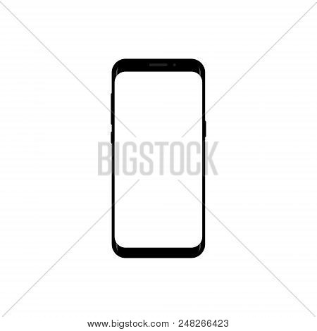 New Version Of Smartphone With Blank Screen Vector Illustration. Frameless Display Smartphone.