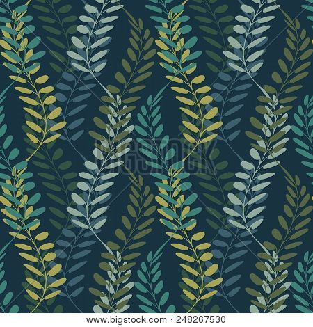 Background With Floral Motif. Vector Texture With Hand Drawn Plants. Vector Pattern. Stylised Spikel