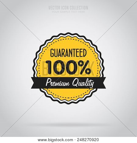 Badge Isolated Raster In Flat Design Style. Colorful Abstract Badge Or Label.
