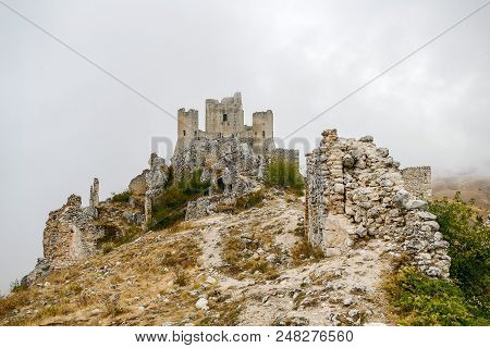 Rocca Calascio Old Italian Castle Location Film Of Famous Film The Name Of The Rose