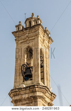 Omodos, Cyprus. May 2018. A View Of The Timios Stavros Monastery In The Traditional Village Omodos I
