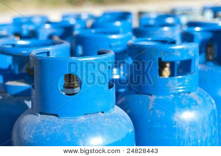 Blaue Gas-Ballons