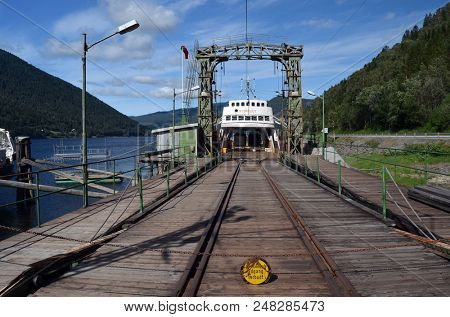 Mael station (near Rjukan). Place of loading on the ferry Hydro heavy water.for Hitler's nuclear program. The ferry is flooded by diversion. History of Telemark sabotasje. June 22,2018.Rjukan,Norway