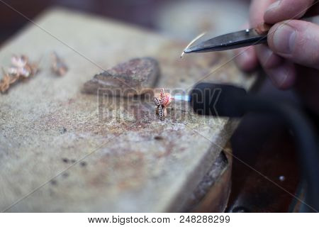 Industrial Manufacture Of The Gold Ring.making A Gold Product