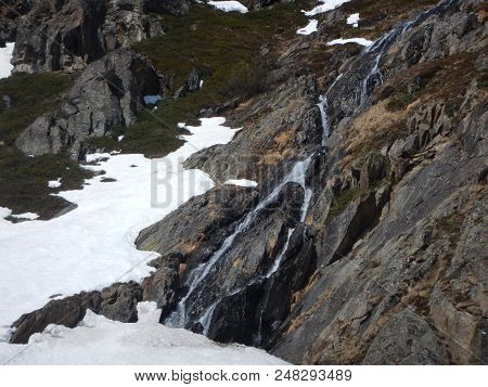 Mountain Stream In The Early Spring