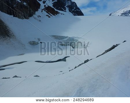 Danger Crevasse On The Glacier