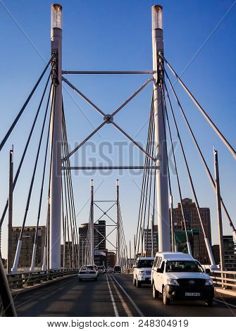 Johannesburg, South Africa, September 11, 2011, Nelson Mandela Bridge In Braamfontein Johannesburg