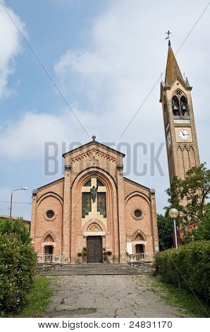 St. Maria Assunta kostela. Gropparello. Emilia-Romagna. Itálie.