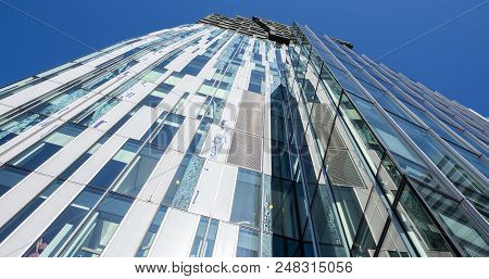 Amsterdam, The Netherlands - June 20, 2018: High Office Buildings On The Zuidas In Amsterdam Zuid, T