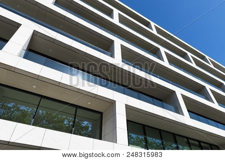 Amsterdam, Netherlands - June 20, 2018:  High, Architectural Office Buildings On The Zuidas In Amste