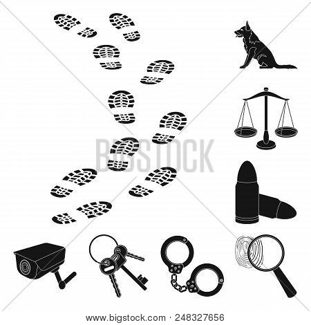 Prison And The Criminalblack Icons In Set Collection For Design.prison And Attributes Vector Symbol 