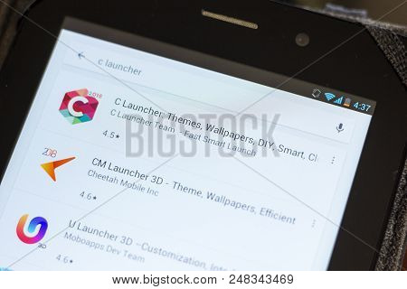 Ryazan, Russia - July 03, 2018: C Launcher: Themes, Wallpapers, Diy, Smart, Clean Mobile App On The 