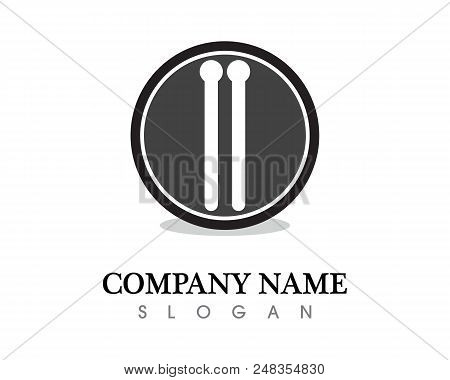 Music Note Icon Vector Drum Lesson Stick