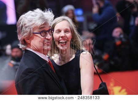 Wim Wenders and his wife Donata  attend the Homage Willem Dafoe  and 'The Hunter' screening during the 68th Film Festival Berlin at Berlinale Palast on February 20, 2018 in Berlin, Germany. 