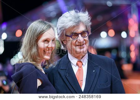 Wim Wenders and his wife Donata  attend the Homage Willem Dafoe  and 'The Hunter' screening during the 68th Film Festival Berlin at Berlinale Palast on February 20, 2018 in Berlin, Germany. 