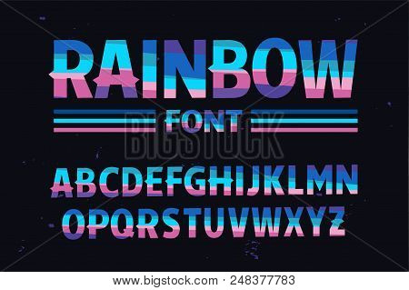 Vector Of Stylized Colorful Font. Rainbow Font