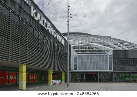 Singapore  - July 3, 2018: National Stadium Roof With Shopping Maill Below.the National Stadium Is A