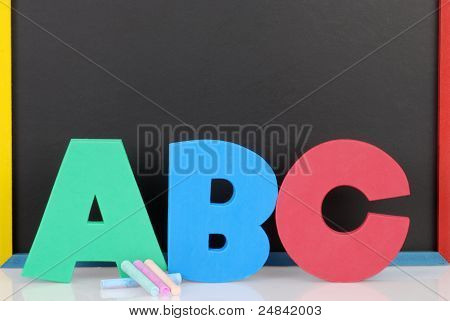 ABC kirjaimet liitutaulu ja liitu