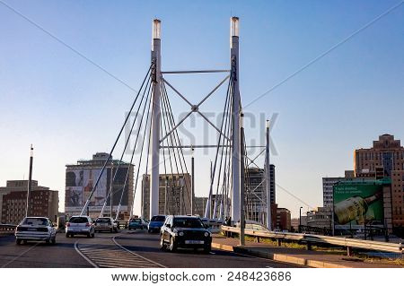 Johannesburg, South Africa, September 11, 2011, Nelson Mandela Bridge In Braamfontein Johannesburg