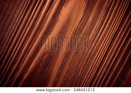 Old Dark Cherry Wood Background. Red Wooden Board Plank Texture. Beautiful Natural Rustic Photo Back