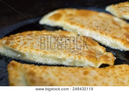 Dumplings Fried Gedza With Pork Meat Beef With Delicate Dough Traditional Dishes Chinese Flavored Ap