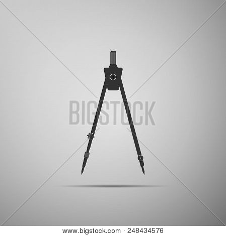 Drawing Compass Icon Isolated On Grey Background. Compasses Sign. Drawing And Educational Tools. Geo