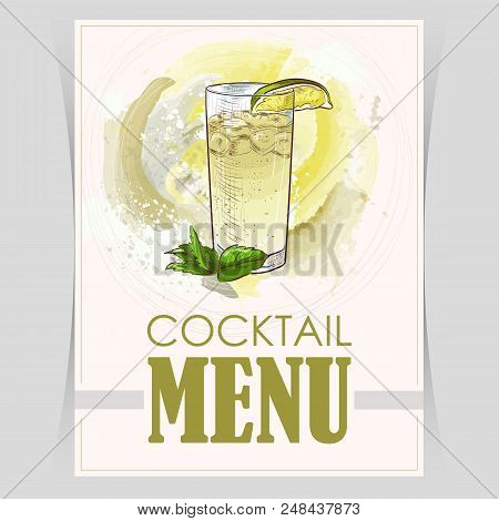 Vector Flyer, Cover Menu With A Moscow Mule Cocktail Image