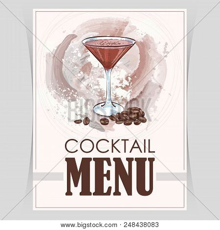 Vector Flyer, Cover Menu With A Porto Flip Cocktail Image