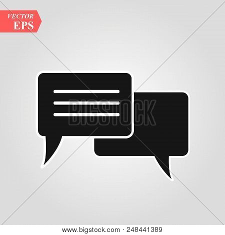 Chat Icon In Trendy Flat Style Isolated On Grey Background. Speech Bubble Symbol For Your Web Site D