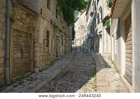 Ancient Cobblestone Street. Montenegro, Town Of Risan, Gabela Street, This Is One Of The Oldest Road
