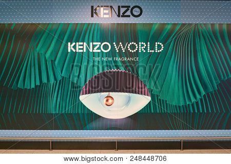 WARSAW, POLAND - CIRCA NOVEMBER, 2017: Kenzo AD in Warsaw Chopin Airport.