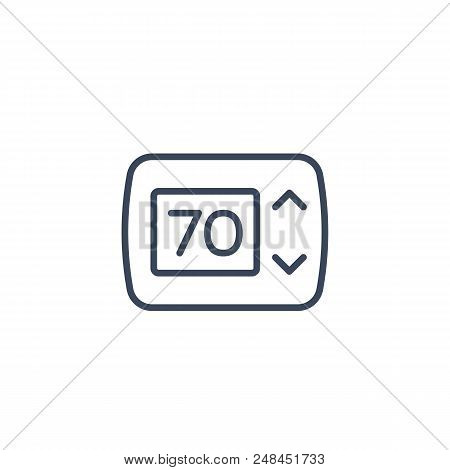 Thermostat Icon On White, Eps 10 File, Easy To Edit