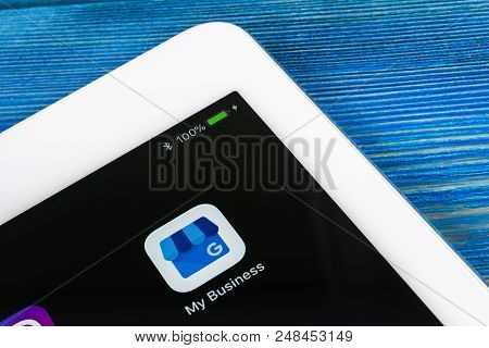 Sankt-petersburg, Russia, July 6, 2018: Google My Business Application Icon On Apple Ipad Pro Screen