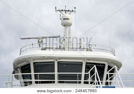 The Ferry from Horten to Moss connects Ostfold and Vestfold in Norway.June 21,2018. Kongsberg,Norway