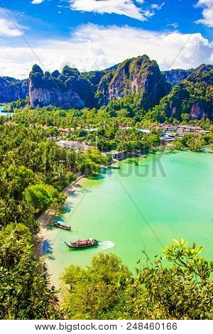 Stunning Viewpoint Of The Railay Bay, Krabi In Thailand