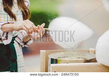 Theme Is A Family Small Business Cooking Sweets. Hands Close-up Young Woman Trader Owner Of The Outl