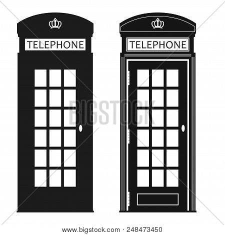 London Phone Booth, Cabin Icon, English Telephone Street Box. Symbol Of The Uk. Vector
