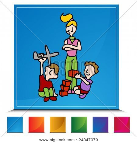 Definir uma imagem de um botão de baby-sitter.