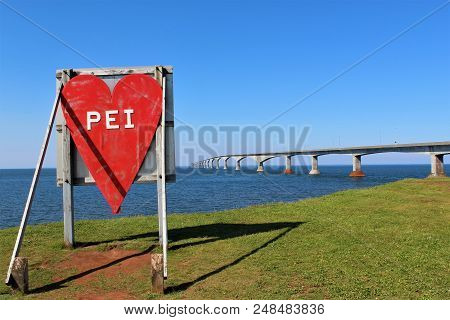View Of The Confederation Bridge From Prince Edward Island, Canada.