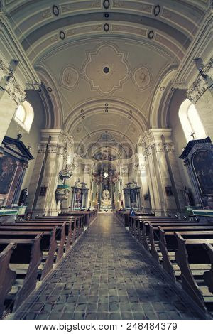 RADNA, 07 JULY 2018 - Interior view of Maria Radna Franciscan Monastery in Arad, Romania , Europe