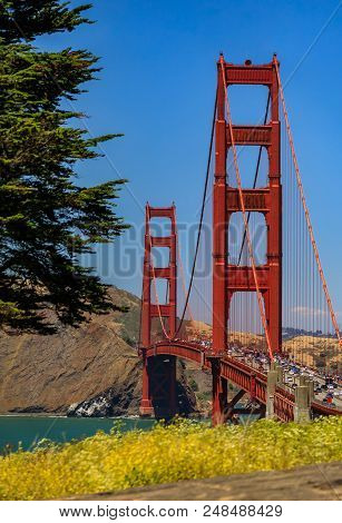 Golden Gate Bridge In San Francisco On A Clear Day