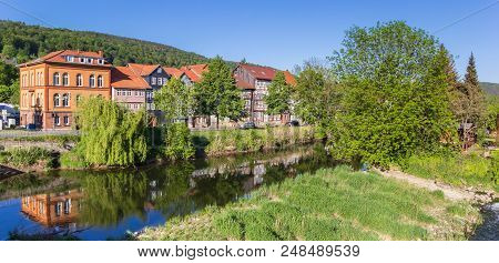 Werra River And Old Houses In Hann. Munden, Germany