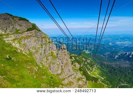 Beautiful Mountains, On Top Of The Frame Ropes Funicular, Poland