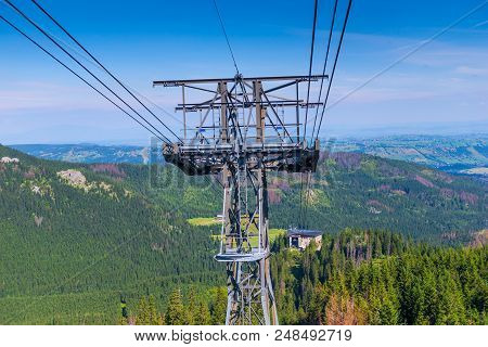 View Of The Cable Car In Zakopane, Tatra Mountains