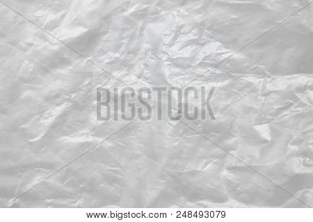 Close Up Of White Plastic Bag Texture And Background